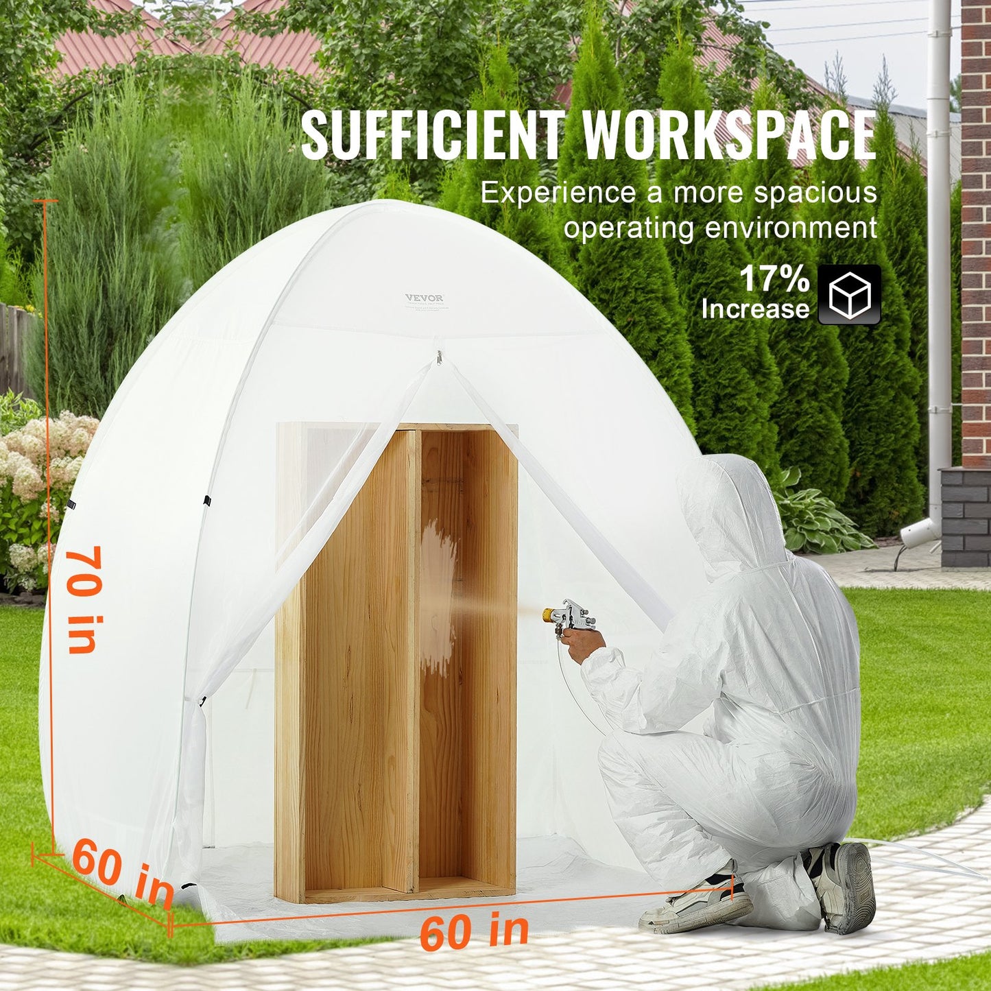 Spray Paint Shelter Portable Spray Paint Tent Booth 152.4x152.4x177.8 cm Pop Up