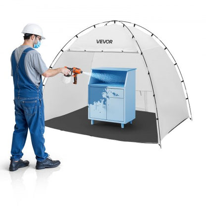 Portable Paint Booth Tent, 2330 x 1720 x 1900mm Painting Tent Station, Spray Shelter with Built-in Floor & Mesh Screen, Large Space, Oxford Spray Painting Tents for Cupboard, Chairs, Tables