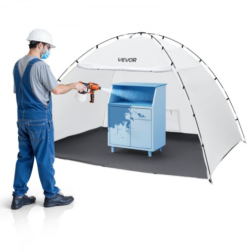 Portable Paint Booth Tent, 32930 x 2300 x 1880mm Painting Tent Station, Spray Shelter with Built-in Floor & Mesh Screen, Large Space, Oxford Spray Painting Tents for Cupboard, Chairs, Tables