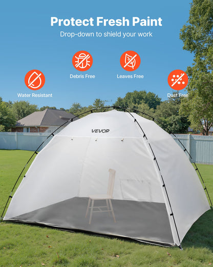 Portable Paint Booth Tent, 32930 x 2300 x 1880mm Painting Tent Station, Spray Shelter with Built-in Floor & Mesh Screen, Large Space, Oxford Spray Painting Tents for Cupboard, Chairs, Tables