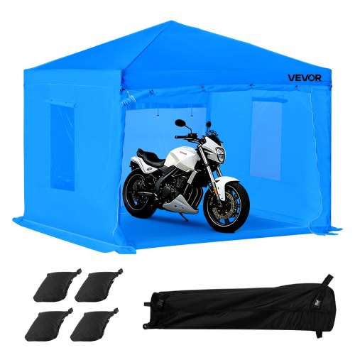 Portable Paint Booth Tent, 2930 x 2930 x 1810mm Portable Garage Spray Tent, Waterproof Spray Booth with Foldable Frame Design & 2 Mesh Side Windows for Auto Parts, Furniture, Motorcycle