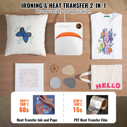 Heat Press 30.5 cm x 25.4 cm Portable Easy Press Sublimation Transfer DIY T-shirt