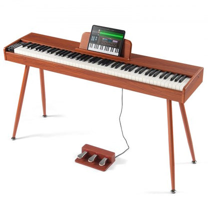 Weighted Digital Piano, 88 Key Fully Weighted Keys, Electric Piano Dual Keyboard & Speakers Four Legged Piano Stand with Headphone 200 Tones & Rhythms, Support Bluetooth/USB/MIDI, for Beginners