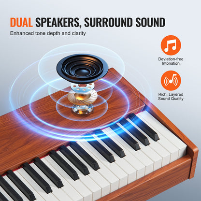Weighted Digital Piano, 88 Key Fully Weighted Keys, Electric Piano Dual Keyboard & Speakers Four Legged Piano Stand with Headphone 200 Tones & Rhythms, Support Bluetooth/USB/MIDI, for Beginners