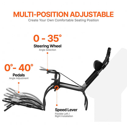 Hopfällbart rattstativ för Logitech G923/G920/G29, rattstativ och fotpedal, justerbar vinkel, bärbar stålkörsimulatorcockpit - Thrustmaster T248P, Fanatec, Hori, kompakt