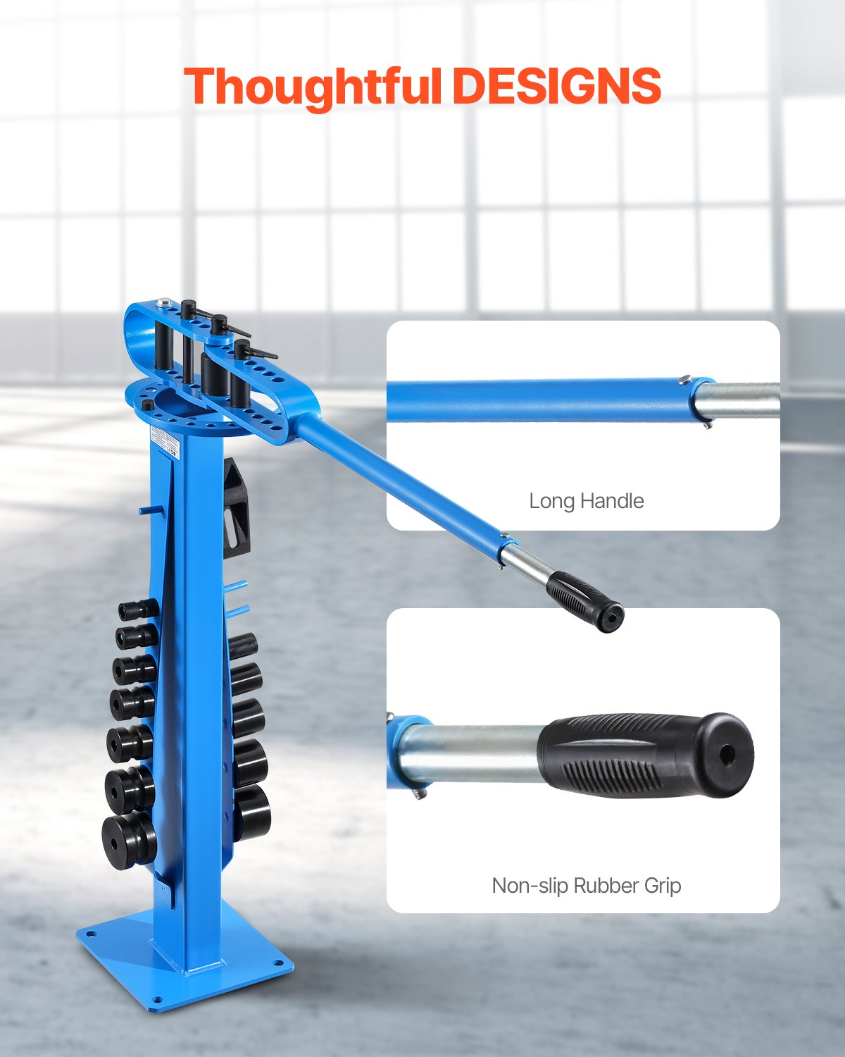 Manuell bockningsmaskin, rörbockare med 14 bockningsverktyg, 200° kraftigt bockningsverktyg för koppar-, aluminium- och järnrör, idealisk för HVAC, luftkonditionering, kylskåp och bilreparationer