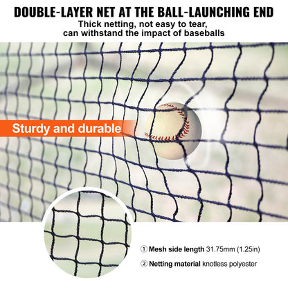 Baseball Batting Cage, Softball and Baseball Batting Cage Net and Frame, Practice Portable Cage Net with Carry Bag, Heavy Duty Enclosed Pitching Cage, for Backyard Batting Hitting Training, 40FT