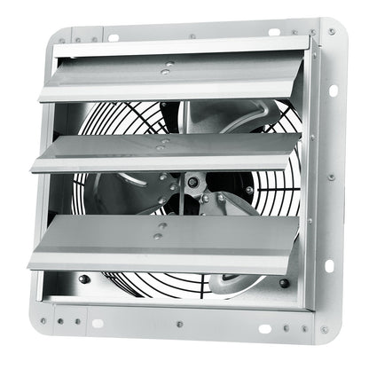 Shutter Exhaust Fan, 254 mm High-speed 1400RPM 753 CFM, Aluminum Wall Mount Attic Fan with AC-motor, Ventilation and Cooling for Greenhouses, Garages, Sheds, Shops