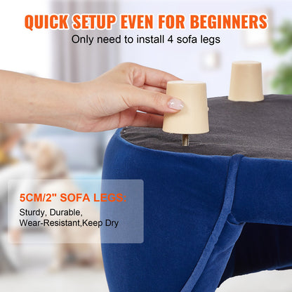 Pet Sofa, Dog Couch for Medium-Sized Dogs and Cats, Soft Velvety Dog Sofa Bed, 81 lbs Loading Cat Sofa, Dark Blue