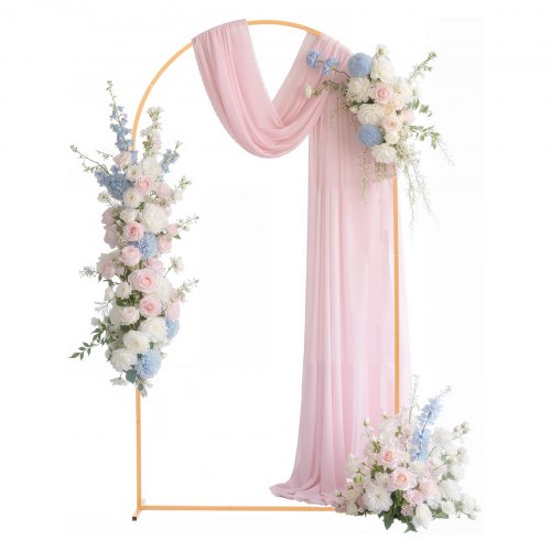 Arch Backdrop Stand, 2.2 x 1.2 m, Stable Structure, Easy Assembly, 1 Piece Gold Metal Arch Backdrop Stand for Wedding, Birthday Party, Graduation, Holiday Celebration, and Ceremony Decoration