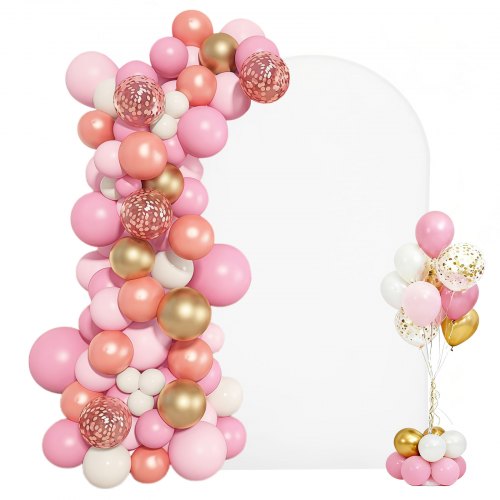 Arch Backdrop Stand, 2.2 x 1.2 m, Stable Structure, Easy Assembly, 1 Piece Gold Metal Arch Backdrop Stand with Cover for Wedding, Birthday Party, Holiday Celebration, and Ceremony Decoration