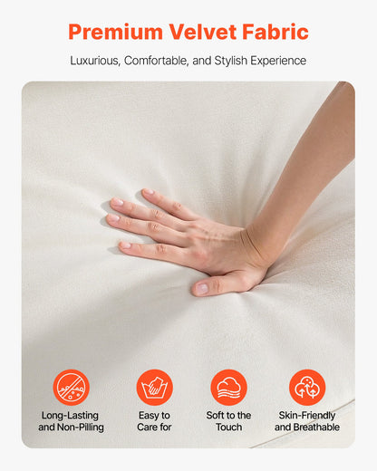 3 Steater Sofa, Modular Sectional Couch with Bottom Storage Space, Modern Comfy Cloud Sofa with Side Storage Pockets and Metal Frame, Ideal for Living Room, Bedroom, Apartment and Office, White