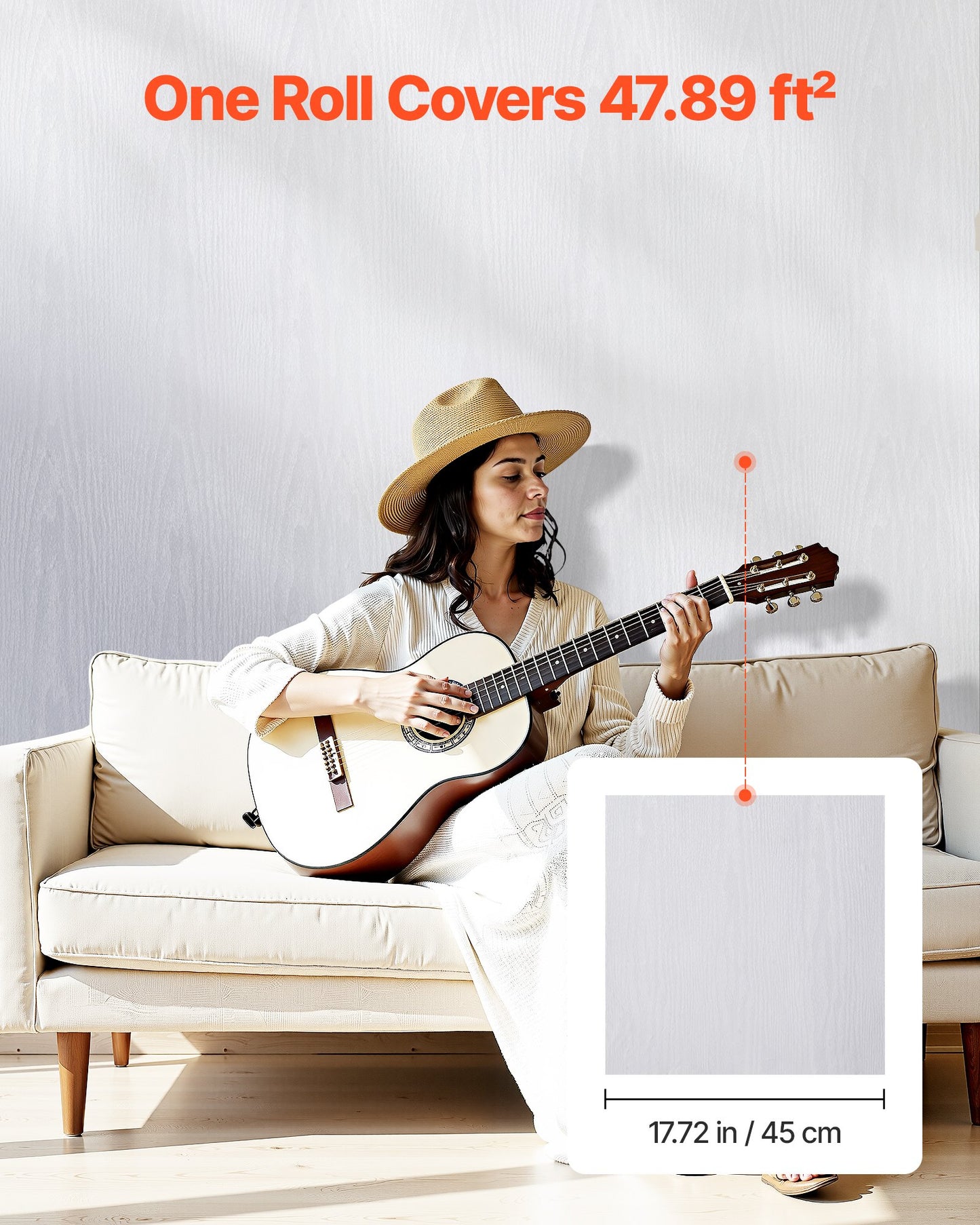 Peel and Stick Wallpaper, 45cm x 10m Contact Paper White Wood Grain Waterpoof Self Adhesive, Easy to Clean & Peel Wall Decorative Vinyl Roll for Bedroom Kitchen Office Bathroom Desk