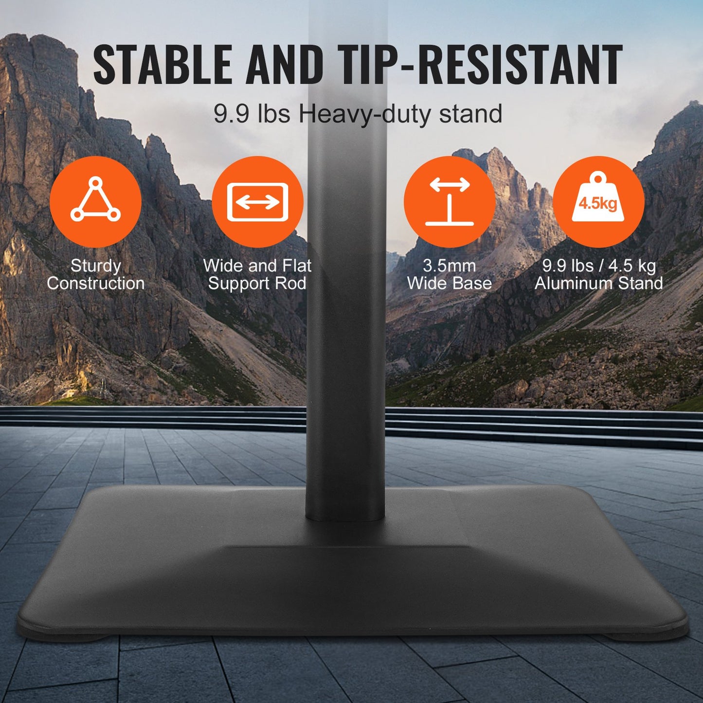 Skylthållare för piedestal, 11 x 17 tum, vertikalt och horisontellt justerbart affischstativ, kraftig golvstående skylthållare med metallbas för visning, reklam och utomhusbruk, svart