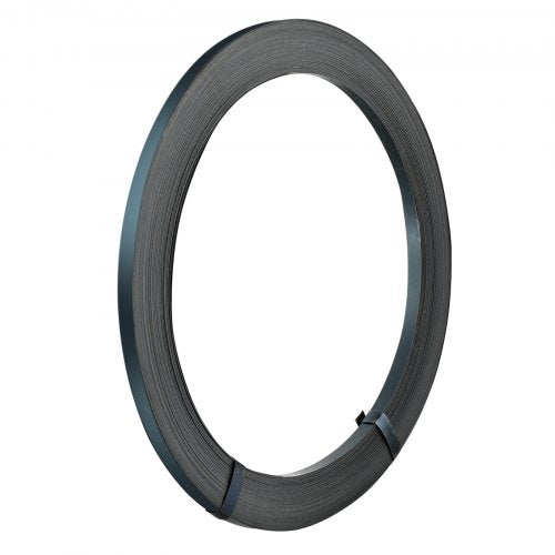 Packaging Steel Strapping Roll, 330' Length x 1/2" Width x 0.016" Thickness, 1100 lbs Break Strength, Heavy Duty Banding Pallet Strap Coil, Portable Strong Banding Packing Metal Straps, Black