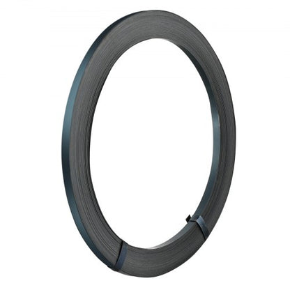 Packaging Steel Strapping Roll, 330' Length x 1/2" Width x 0.016" Thickness, 1100 lbs Break Strength, Heavy Duty Banding Pallet Strap Coil, Portable Strong Banding Packing Metal Straps, Black