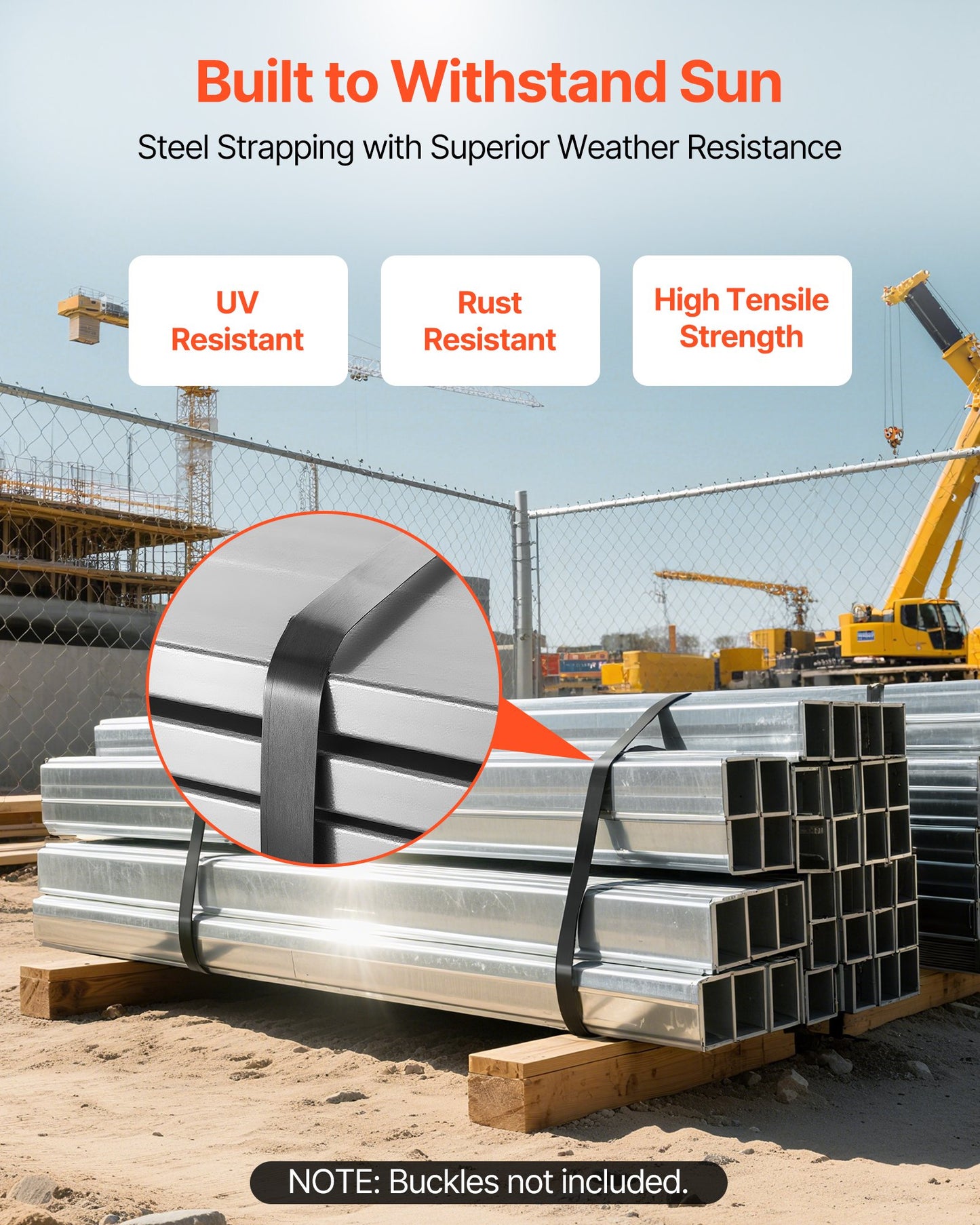 Steel Strapping Coil, 19 mm x 0.55 mm x 500 m, Metal Strapping Banding Roll Withstands Harsh Environment, 771 kg Break Strength, Heavy Duty Banding Pallet Strap Coil for Pallet Packing