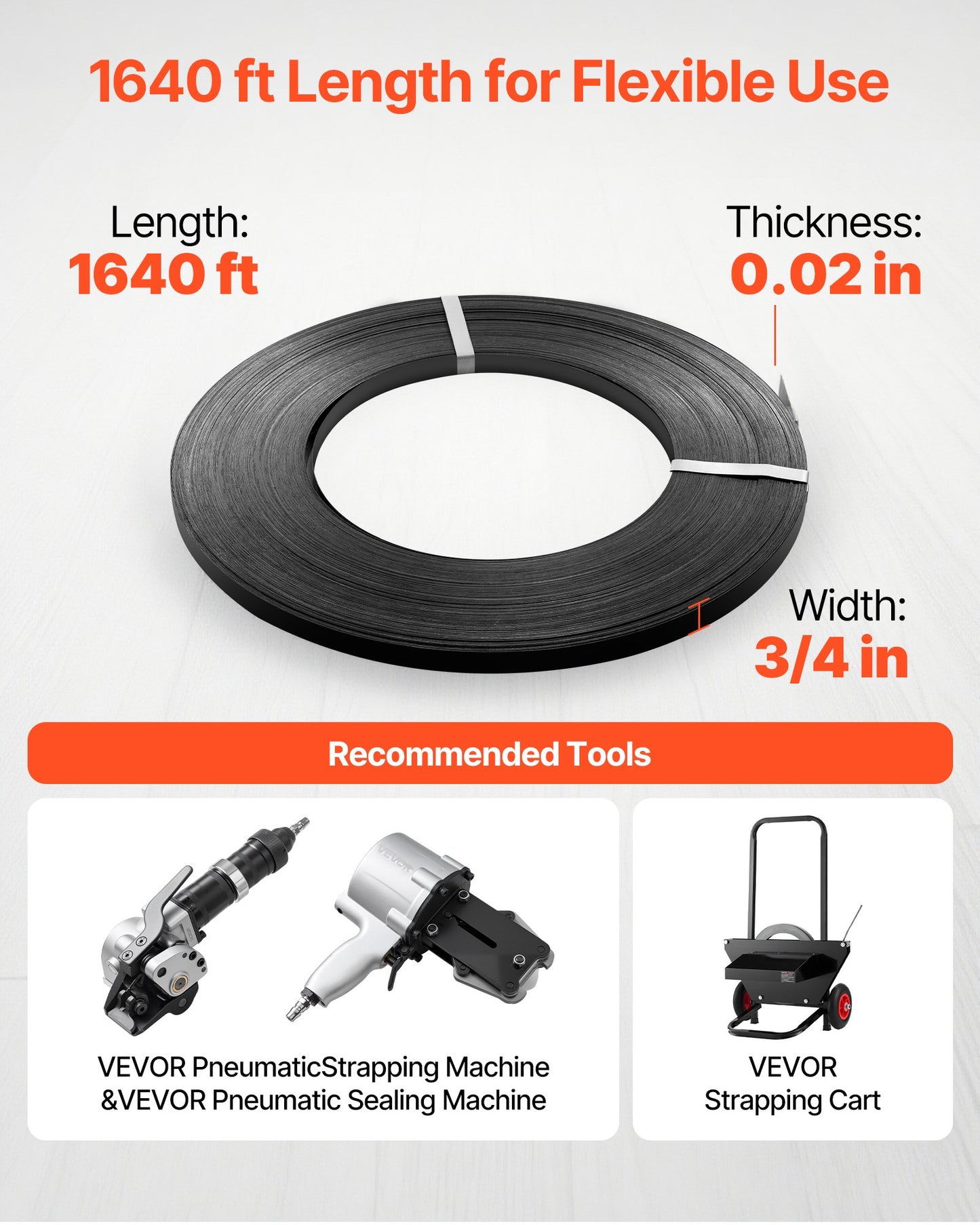 Steel Strapping Coil, 19 mm x 0.55 mm x 500 m, Metal Strapping Banding Roll Withstands Harsh Environment, 771 kg Break Strength, Heavy Duty Banding Pallet Strap Coil for Pallet Packing
