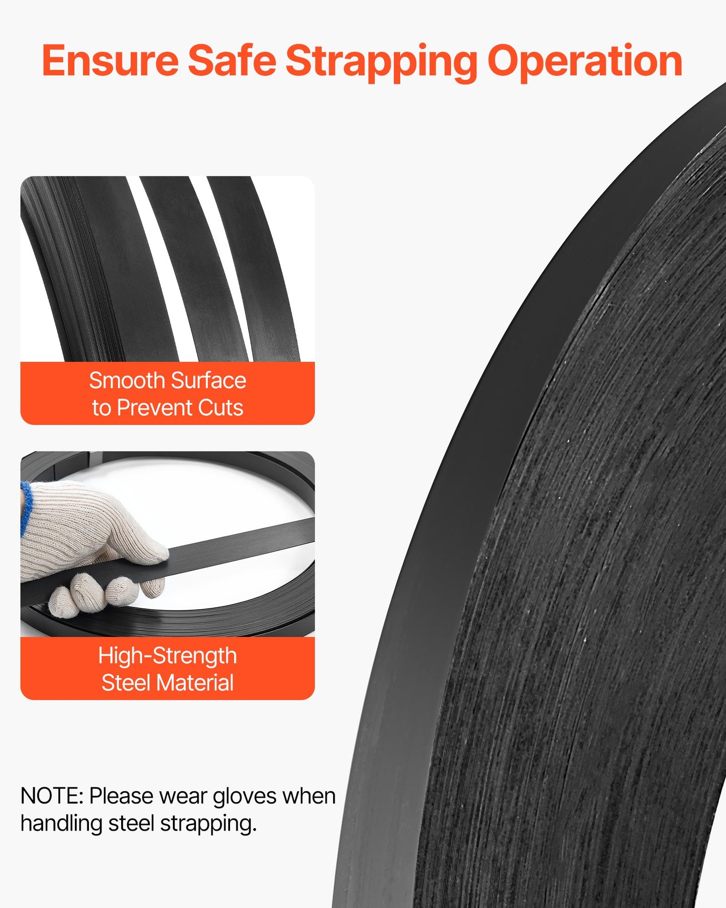 Steel Strapping Coil, 19 mm x 0.55 mm x 500 m, Metal Strapping Banding Roll Withstands Harsh Environment, 771 kg Break Strength, Heavy Duty Banding Pallet Strap Coil for Pallet Packing