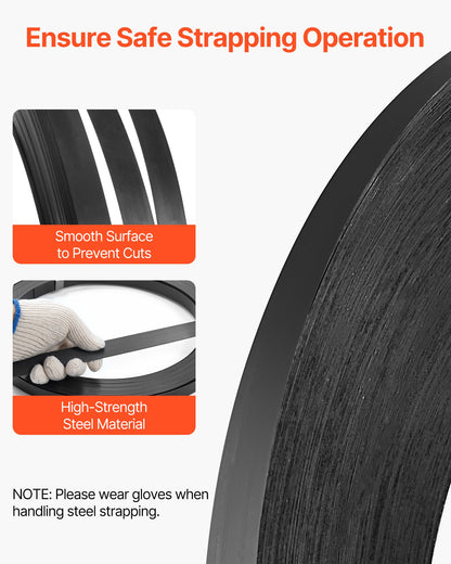 Steel Strapping Coil, 19 mm x 0.55 mm x 500 m, Metal Strapping Banding Roll Withstands Harsh Environment, 771 kg Break Strength, Heavy Duty Banding Pallet Strap Coil for Pallet Packing