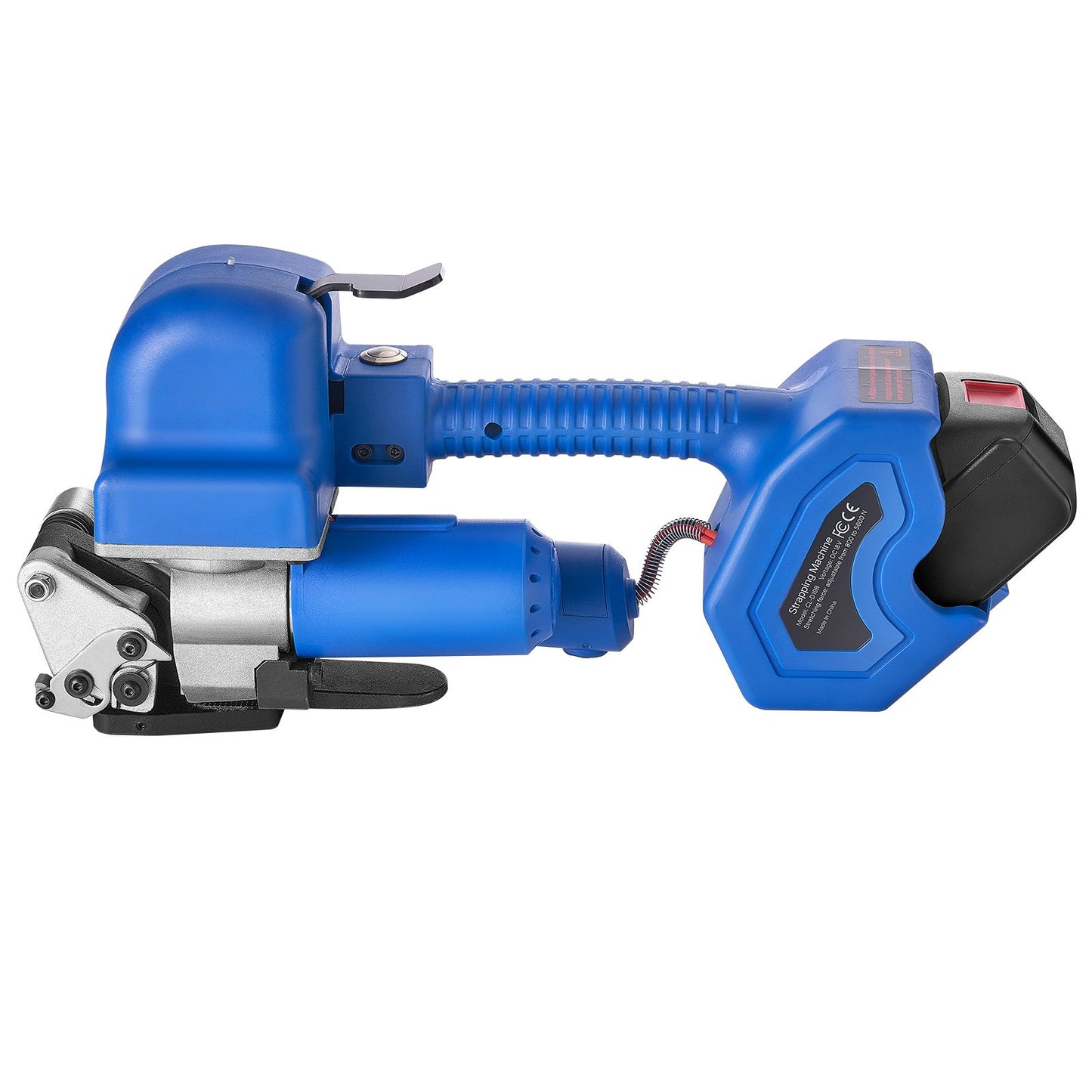 Elektrisk bandningsmaskin, 2 x 4000mAh batterier, automatiskt bandningsverktyg med digital display för 10-19 mm breda PET-band, bandningsspännmaskin för förpackningskartonger och pallar