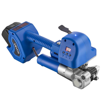 Elektrisk bandningsmaskin, 2 x 4000mAh batterier, automatiskt bandningsverktyg med digital display för 10-19 mm breda PET-band, bandningsspännmaskin för förpackningskartonger och pallar