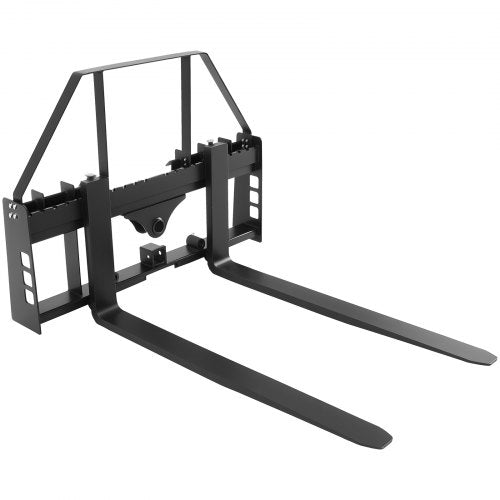 Skid Steer Pallet Forks, 1814 kg Rated Capacity, Pallet Fork Frame Attachment with 122 cm Pallet Forks Forklift Blades, 50.8 mm Hitch Receiver & Spear Sleeves, Fit for Skid Steers, Tractors