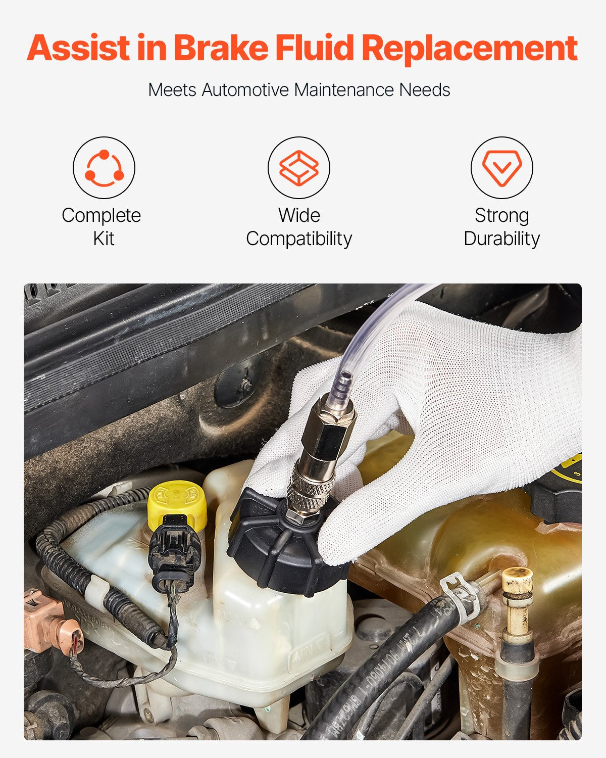 Bromshuvudluftningssats, 12 delar, professionell bromsluftningsadaptersats med komplett sats och handtag, hållbar bromsluftningsadapter för bromsvätskepåfyllning, passar de flesta nya och gamla fordon