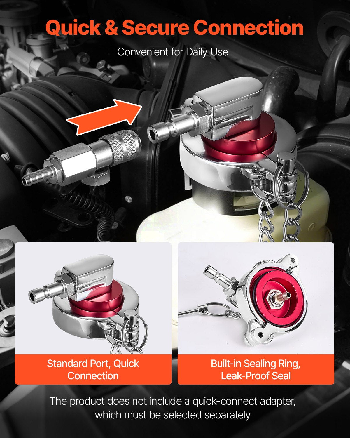 Bromshuvudluftningssats, 12 delar, professionell bromsluftningsadaptersats med komplett sats och handtag, hållbar bromsluftningsadapter för bromsvätskepåfyllning, passar de flesta nya och gamla fordon