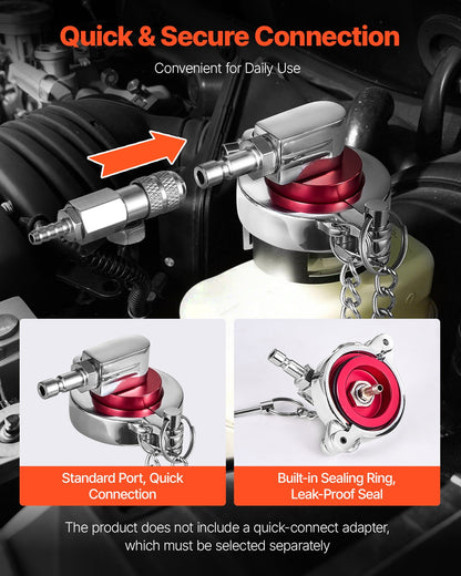 Bromshuvudluftningssats, 12 delar, professionell bromsluftningsadaptersats med komplett sats och handtag, hållbar bromsluftningsadapter för bromsvätskepåfyllning, passar de flesta nya och gamla fordon