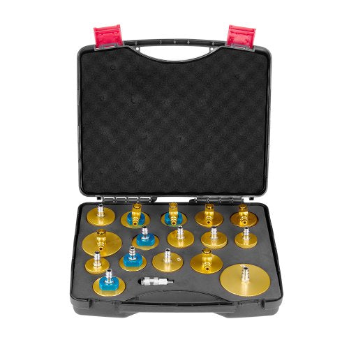 Brake Master Bleeder Kit, 17 Pcs, Professional Brake Bleeder Adapter Set with Complete Kit & Handle, Durable Brake Bleeder Adapter for Brake Fluid Filling Fit for Most New & Old Vehicles