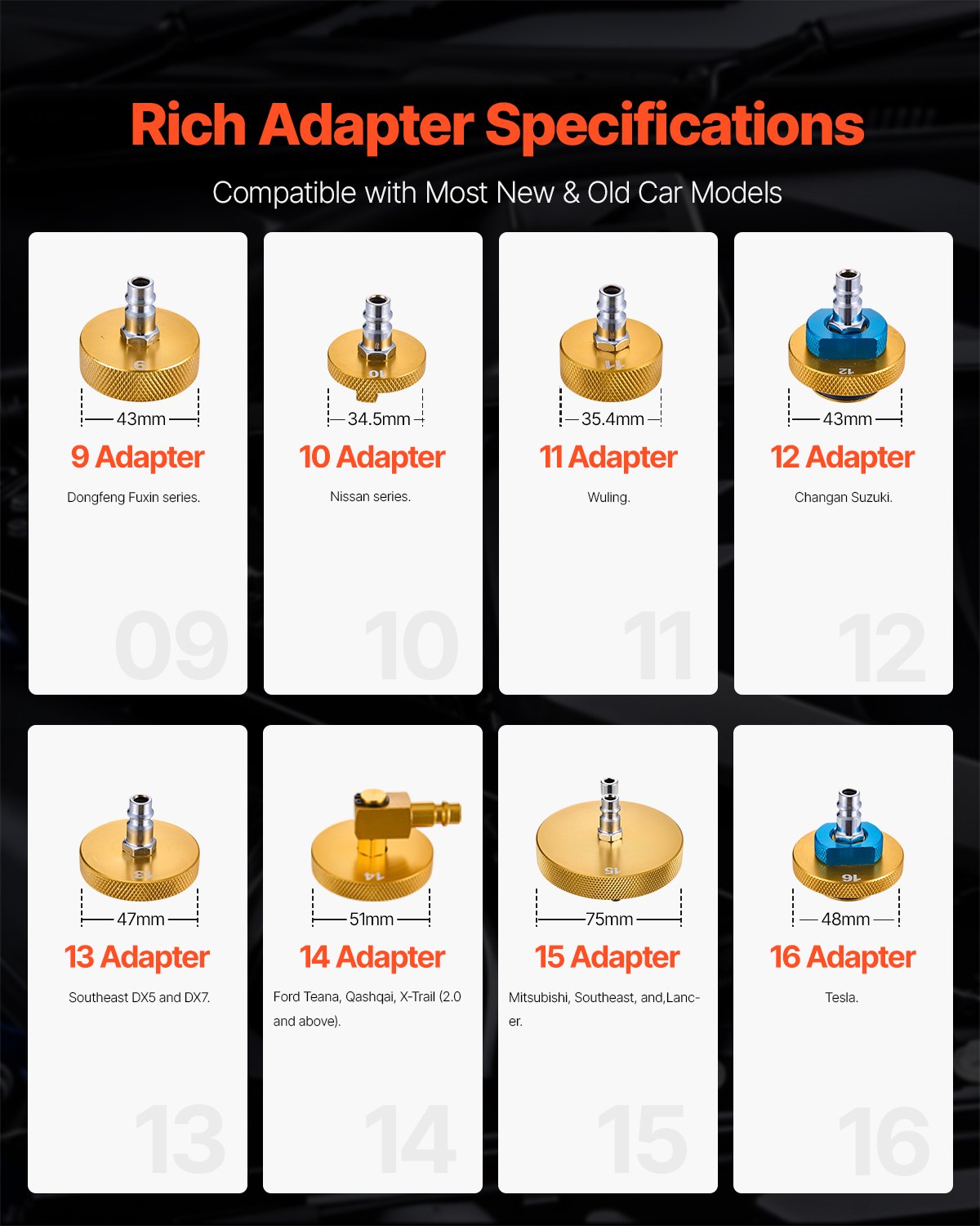 Brake Master Bleeder Kit, 17 Pcs, Professional Brake Bleeder Adapter Set with Complete Kit & Handle, Durable Brake Bleeder Adapter for Brake Fluid Filling Fit for Most New & Old Vehicles