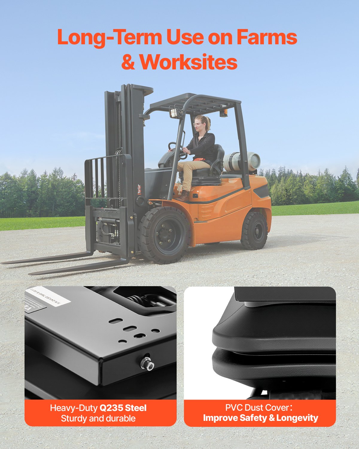 Seat Suspension Kit With Seat Slider Track, Universal Air Ride Seat Suspension with Dust Cover, 6in Front-to-Back Adjustable, Tractor Seat Suspension ‎Kit for Zero Turn Lawn Mower, Forklift