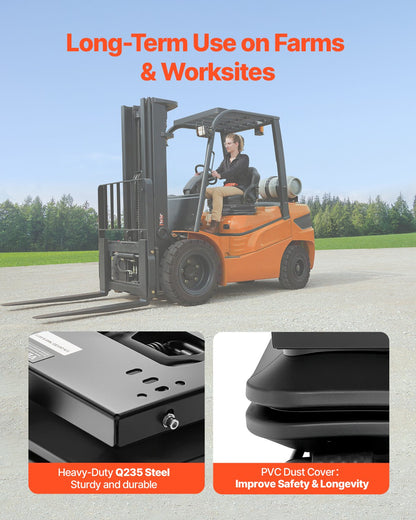 Seat Suspension Kit With Seat Slider Track, Universal Air Ride Seat Suspension with Dust Cover, 6in Front-to-Back Adjustable, Tractor Seat Suspension ‎Kit for Zero Turn Lawn Mower, Forklift