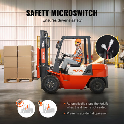 Universal Tracor Seat, Lawn Mower Seat with Micro Switch and Drainage Holes, 6.3-13.4 inch Extended Slot Tractor Seat for Tractor Loader Excavator