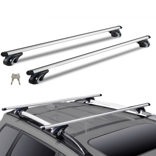 Universal Roof Rack Cross Bars, 137.2cm Aluminum Roof Rack Crossbars, Fit Existing Raised Side Rail with Gap, 90.7kg Load Capacity, Adjustable Crossbars with Locks, for SUVs, Sedans, and Vans