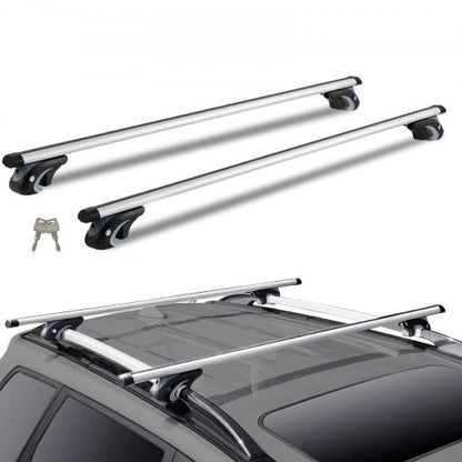 Universal Roof Rack Cross Bars, 137.2cm Aluminum Roof Rack Crossbars, Fit Existing Raised Side Rail with Gap, 90.7kg Load Capacity, Adjustable Crossbars with Locks, for SUVs, Sedans, and Vans