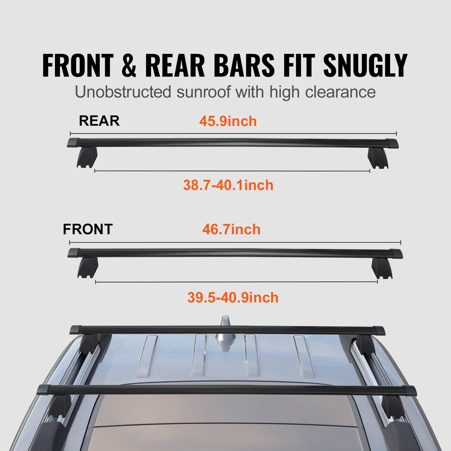 Roof Rack Cross Bars, Compatible with 2011-2021 Jeep Grand Cherokee with Grooved Side Rails, 90.72 kg Load Capacity, Aluminum Crossbars with Locks, for Rooftop Cargo Carrier Bag Luggage Kayak Bike