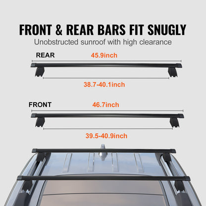 Roof Rack Cross Bars, Compatible with 2011-2021 Jeep Grand Cherokee with Grooved Side Rails, 90.72 kg Load Capacity, Aluminum Crossbars with Locks, for Rooftop Cargo Carrier Bag Luggage Kayak Bike