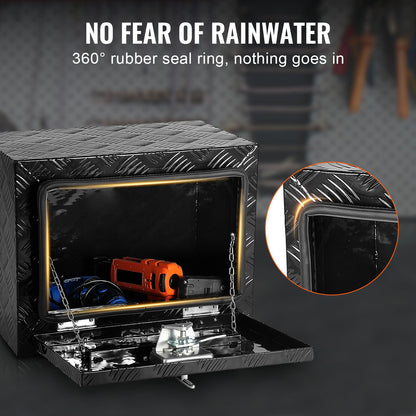 Underbody Aluminum Truck Tool Box 45.7x30.5x35.6 cm Trailer RV Tool Storage