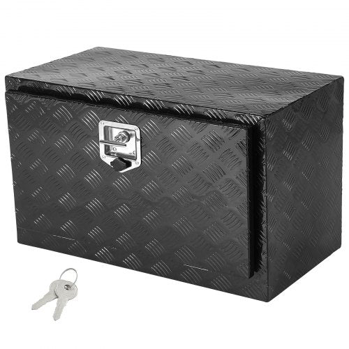Underbody Truck Box, 36" x 14" x 16" Pickup Storage Box, Heavy Duty Aluminum Diamond Plate Tool Box with Lock and Keys, Waterproof Trailer Storage Box with T-Handle Latch for Truck, Van, Trailer