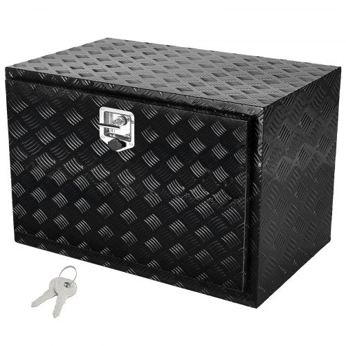 Underbody Truck Box, 36" x 24" x 24" Pickup Storage Box, Heavy Duty Aluminum Diamond Plate Tool Box with Lock and Keys, Waterproof Trailer Storage Box with T-Handle Latch for Truck, Van, Trailer