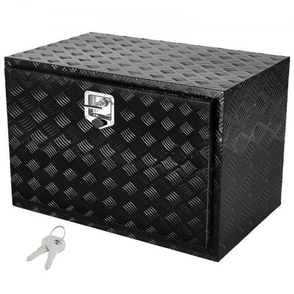 Underbody Truck Box, 48" x 24" x 24" Pickup Storage Box, Heavy Duty Aluminum Diamond Plate Tool Box with Lock and Keys, Waterproof Trailer Storage Box with T-Handle Latch for Truck, Van, Trailer