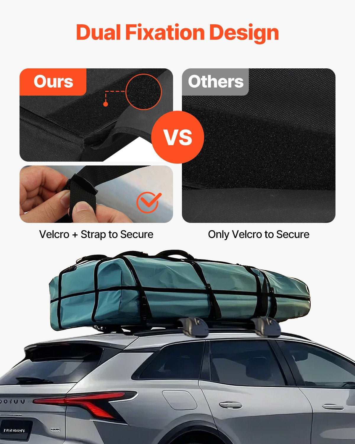 Soft Roof Rack Pads, 28" Universal Car Roof Rack Pads for Various Crossbars, 88LBS Load Capacity Luggage Kayak Carrier with 2 Tie Down Straps & Velcros for SUPs Canoes Snowboards Paddle Boards