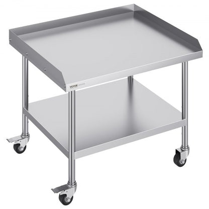 Stainless Steel Work Table 76.2x91.4 cm Commercial Food Prep Table W/ 4 Casters