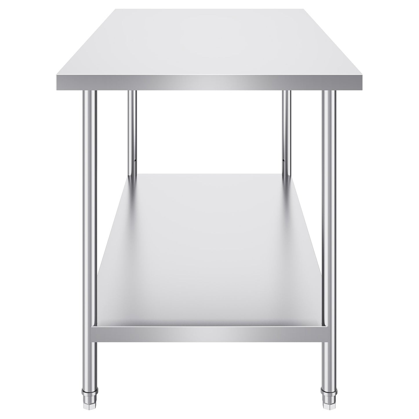 Förberedelsebord i rostfritt stål, 30 x 60 x 34 tum, kraftigt arbetsbord i metall med 3 justerbara höjdnivåer, kommersiell arbetsstation för kök, garage, restaurang, bakgård