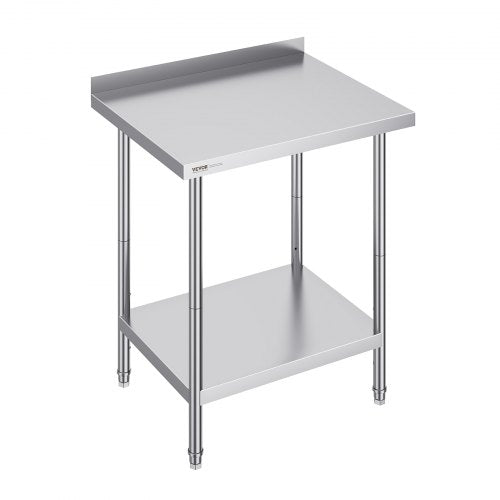 24 x 30 x 36 Inch Stainless Steel Work Table, Commercial Food Prep Worktable Heavy Duty Prep Worktable, Metal Work Table with Adjustable Height for Restaurant, Home and Hotel