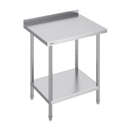 24 x 30 x 36 Inch Stainless Steel Work Table, Commercial Food Prep Worktable Heavy Duty Prep Worktable, Metal Work Table with Adjustable Height for Restaurant, Home and Hotel