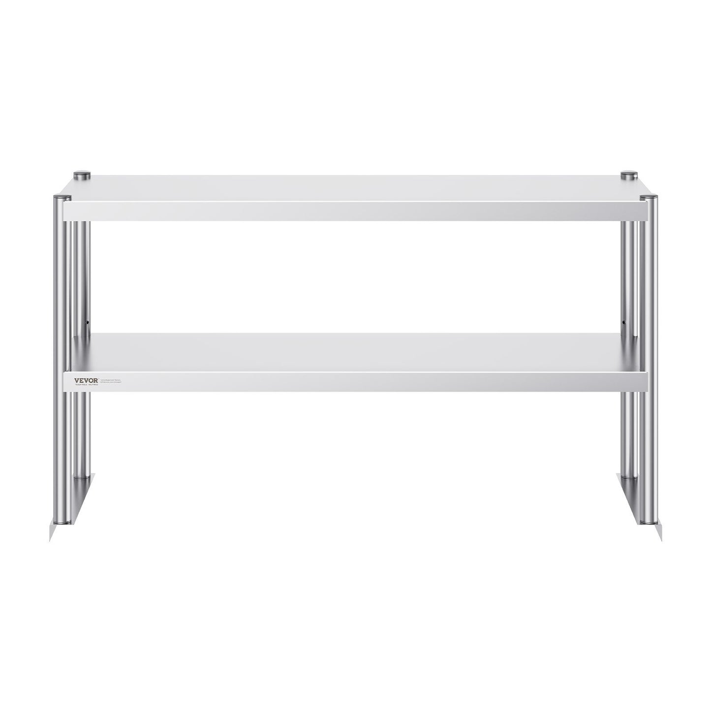 Double Overshelf, Double Tier Stainless Steel Overshelf, 12 x 48 Inch Double Deck Overshelf, Height Adjustable Overshelf Prep Work Table for Kitchen, Restaurant and Workshop
