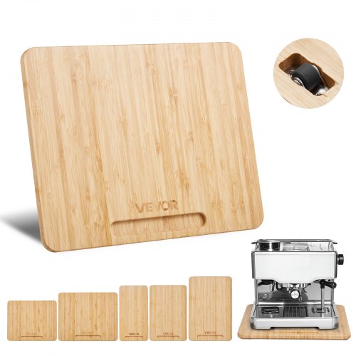 Apparatglidare, liten 10,5 x 13 tum, rullande glidbricka med gummihjul och ihåligt handtag, lätt att rengöra, rullande bricka för kaffebryggare, köksbänkskiva, naturligt trä